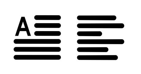 Poster - Bold Black Text Alignment Icon:  Left and Right Justified Options for Web Design.