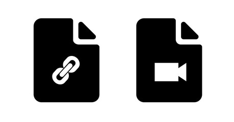 Poster - Modern minimalist file icons: hyperlink and video document symbols.