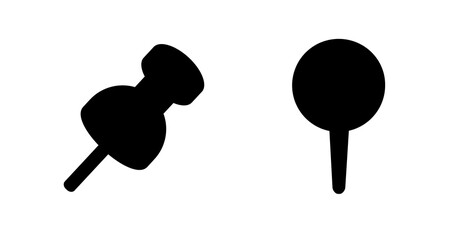 Poster - Simple Black Pushpin Icons:  Versatile Graphic Design Elements for Website or App.
