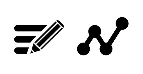 Poster - Bold Black Icons:  Checklist Editing and Upward Trending Graph, Modern Minimalist Style