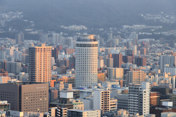  Sunset Over the Urban Skyline of Sapporo, Hokkaido, Japan
