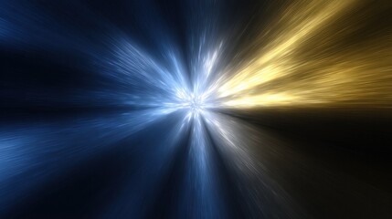 Poster - Radiant beams of contrasting colors radiate outward from a central point.