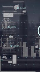 Poster - Graphs and numbers moving on a transparent background