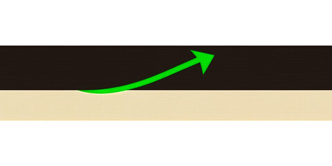 Poster - A green arrow ascends from a light band against a dark background design art