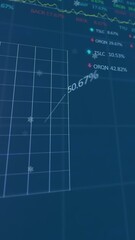 Poster - Animation of multiple graphs and trading boards over snowflakes in background