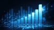 © Thipsuda - 3D bar chart digital blue business finance data analytics growth