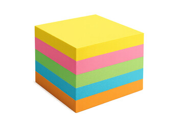 Aufkleber - Colorful sticky notes forming a cube on a transparent background, ideal for reminders and organization