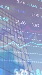 Poster - Animation of graphs and trading board over low angle view of building against cloudy sky