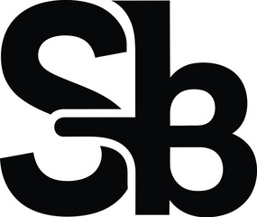 Fototapete - Elegant monogram showcases stylized letters S and B on a minimalist dark backdrop for logo design and branding materials.