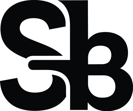 Elegant monogram showcases stylized letters S and B on a minimalist dark backdrop for logo design and branding materials.