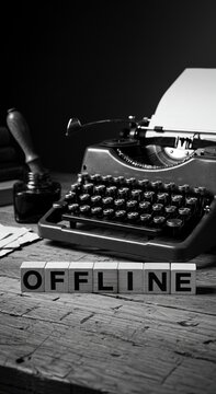 Vintage typewriter offline word