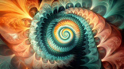 Poster - Abstract meditative color fractal background, There is a sense of energy and vitality to a colorful painting as if it is alive and pulsing with creative energy. Abstract fractals painting. 