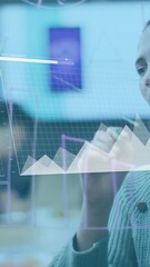 Poster - Animation of financial data processing over diverse business people in office