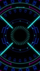 Poster - Animation of scope scanning and digital data processing over black background