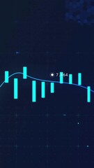 Poster - Financial data charts and coding animation over dark background