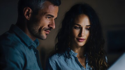 Poster - Business partners discussing strategy in a warm office setting