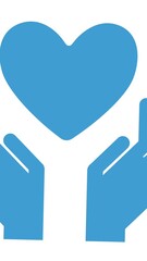 Poster - Animation of hands with heart icons over white background