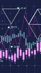 Poster - Analyzing financial data charts with candlestick patterns and time indicators