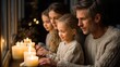 © pixs4u - A warm family moment by the window, enjoying candlelight and togetherness, creating lasting memories in a cozy setting.