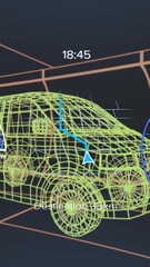 Poster - Car dashboard animation displaying speed, temperature, and navigation details