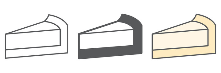 Poster - Cheesecake icon collection, dessert and cake, piece of cheesecake sign vector set graphics, editable stroke linear icon