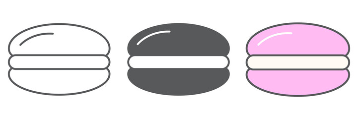 Poster - Macaron icon collection, dessert and delicious, macaroon sign vector set graphics, editable stroke linear icon, eps 10