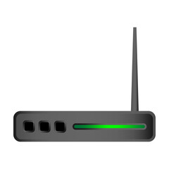 Poster - Router device illustration. Wi Fi signal. Network connection symbol. Vector technology concept.