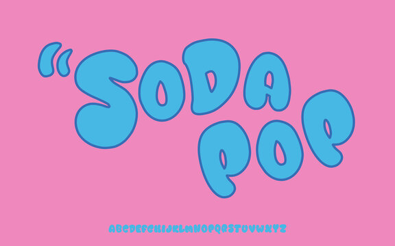 Elegant Bubble font. Typeface with balloon effect joy. alphabet. Wavy groovy playful letters. typescript. Rounded font. Plump alphabet vector iluustration. wavy bold letter typography kids design