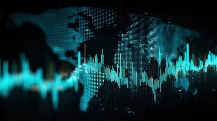 Poster - Global data visualization with a world map and charts