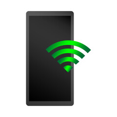 Poster - Smartphone Wi Fi. Wireless internet signal. Mobile device connection. Vector network illustration.