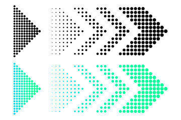 Poster - Dotted arrow collection. Directional movement symbol. Pixel art pointer. Vector navigation element.