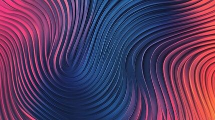 Poster - Abstract Wavy Lines Background with Dynamic Blue Pink and Orange Gradient