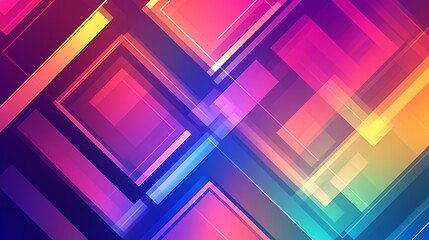 Poster - Abstract Colorful Background with Geometric Shapes and Vibrant Light Effects