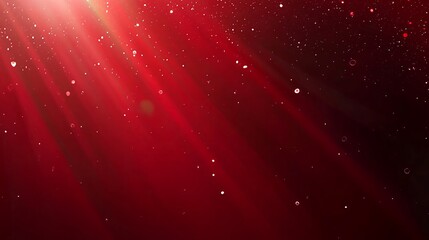 Poster - Red Light Rays Shining Down with Dust Particles and Bokeh Effect