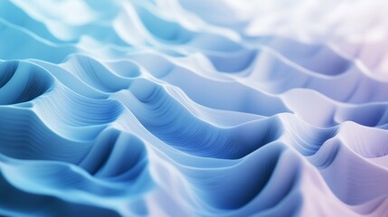 Poster - Abstract Blue Wave Pattern with Gradient Light and Shadow Design