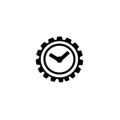 Poster - Gear with stopwatch icon representing time management and efficiency system settings vector

