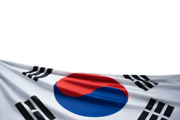 Aufkleber - Studio photograph featuring the Korean flag draped with elegant folds and ample copy space, ideal for national announcements