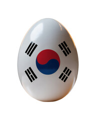Aufkleber - Glossy egg adorned with the Korean flag design, a unique representation of national pride or cultural fusion