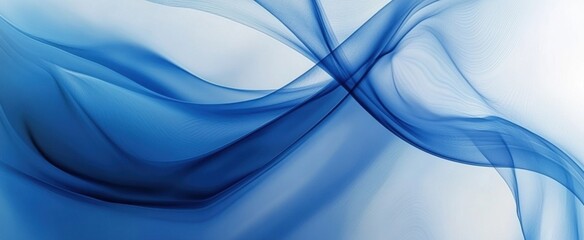 Fototapete - This stunning abstract image showcases flowing blue waves, creating a sense of calm and elegance. Perfect for backgrounds, designs, or artistic projects.