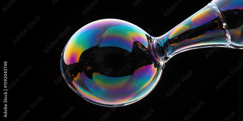 Iridescent Soap Bubble Macro The thin film of a soap bubble reveals a ...