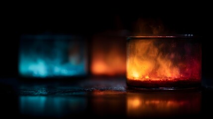 Poster - Dramatic flame test experiment with colorful chemical reactions