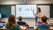 © Valeriy - Teacher presenting report in classroom with graphs, effective learning