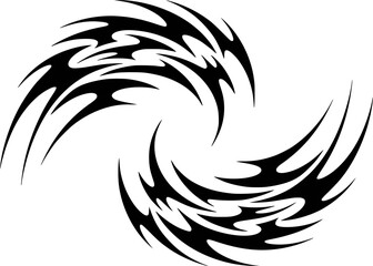 Abstract tribal swirl design decorative element graphic illustration vector art