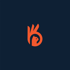 Poster - Creative squirrel logo design combined with okay hand gesture concept