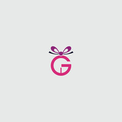 Poster - Elegant letter G logo design with whimsical bow for brand identity