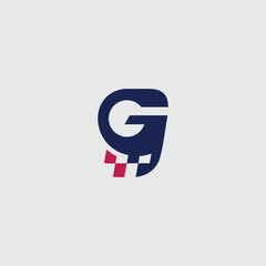 Poster - Elegant Letter G Logo with Checkerboard Pattern for Modern Brands