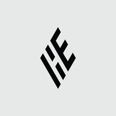 Poster - Geometric logo concept crafted from interlaced linear forms in black color