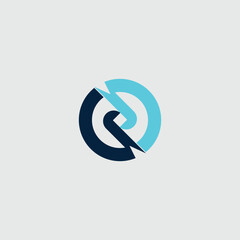 Poster - interlocking Circles, Minimalist Logo Design, Connection Symbol Artwork