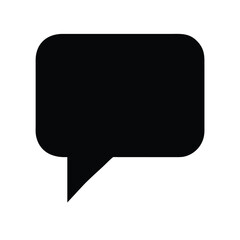 Poster - Black speech bubble vector graphic for communication message icon and chat dialog interface design element use