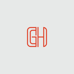 Poster - abstract initial letter GH logo line design icon template